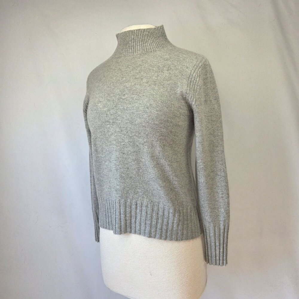J. Crew 100% Cashmere Funnel Neck Sweater XS Light Gray